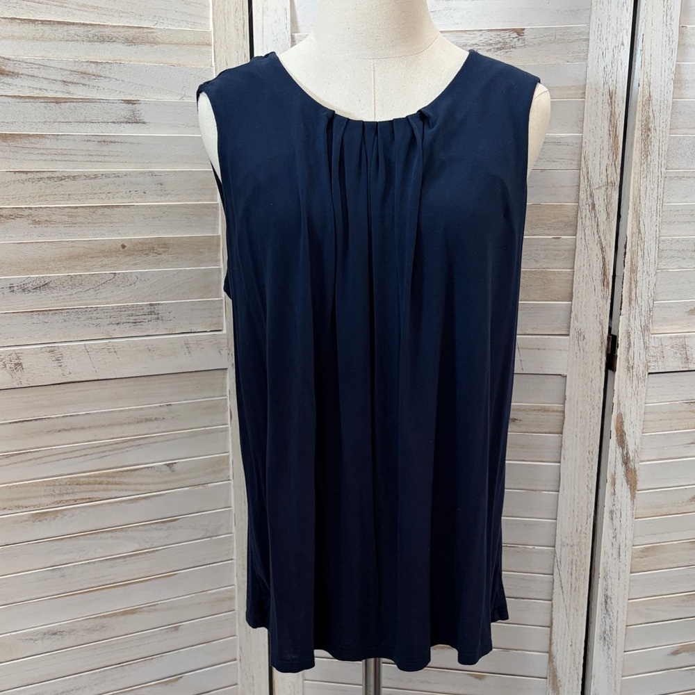 Roz & Ali Pleated Front Sleeveless Top